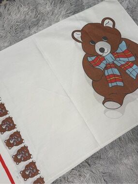 Vintage Royal Family Teddy Bear Pillowcase Standard Queen Cotton Blend USA